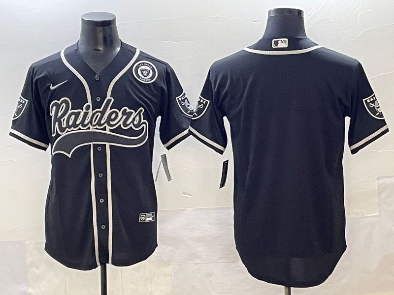 Men 2025 Oakland Raiders Blank Black Joint Name Nike Limited NFL Jersey style 19